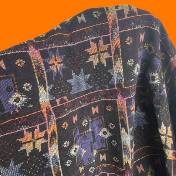 90's vintage southwest aztec tribal oversized blazer Size 4 - Picture 8 of 8